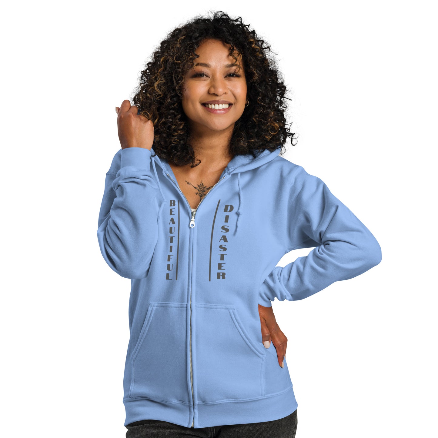 Beautiful Disaster Zip up Hoodie