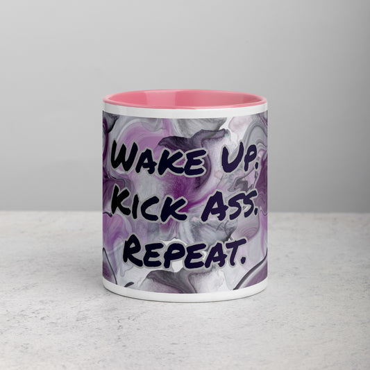 Wake Up Kick Ass Repeat Mug