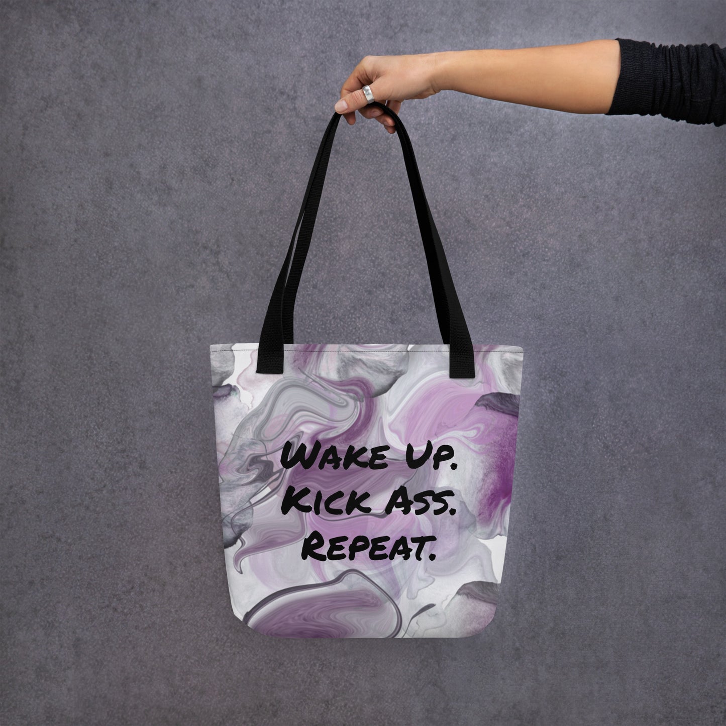 Wake Up Kick Ass Repeat Tote Bag